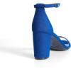 DREAM PAIRS Women’s Chunk Low Heel Pump Sandals(Royal/Blue)