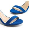 DREAM PAIRS Women’s Chunk Low Heel Pump Sandals(Royal/Blue)