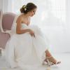 DREAM PAIRS Women’s Chunk Low Heel Pump Sandals(White/Pu)