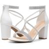 DREAM PAIRS Women’s Chunk Low Heel Pump Sandals(White-pu)