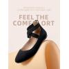 DREAM PAIRS Women’s Comfortable Fashion Elastic Ankle Straps Flats Shoes(Black)