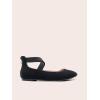 DREAM PAIRS Women’s Comfortable Fashion Elastic Ankle Straps Flats Shoes(Black)