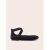 DREAM PAIRS Women’s Comfortable Fashion Elastic Ankle Straps Flats Shoes(Black-knit)