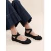 DREAM PAIRS Women’s Comfortable Fashion Elastic Ankle Straps Flats Shoes(Black-knit)