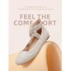 DREAM PAIRS Women’s Comfortable Fashion Elastic Ankle Straps Flats Shoes(Gold/Glitter)