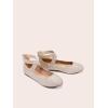 DREAM PAIRS Women’s Comfortable Fashion Elastic Ankle Straps Flats Shoes(Gold/Glitter)