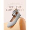 DREAM PAIRS Women’s Comfortable Fashion Elastic Ankle Straps Flats Shoes(Grey)