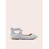 DREAM PAIRS Women’s Comfortable Fashion Elastic Ankle Straps Flats Shoes(Grey)