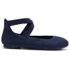 DREAM PAIRS Women’s Comfortable Fashion Elastic Ankle Straps Flats Shoes(Navy)
