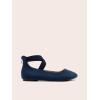 DREAM PAIRS Women’s Comfortable Fashion Elastic Ankle Straps Flats Shoes(Navy-1)
