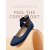DREAM PAIRS Women’s Comfortable Fashion Elastic Ankle Straps Flats Shoes(Navy-1)