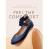 DREAM PAIRS Women’s Comfortable Fashion Elastic Ankle Straps Flats Shoes(Navy-pu)