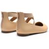 DREAM PAIRS Women’s Comfortable Fashion Elastic Ankle Straps Flats Shoes(Nude-nubuck)