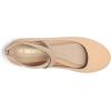 DREAM PAIRS Women’s Comfortable Fashion Elastic Ankle Straps Flats Shoes(Nude-nubuck)