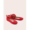 DREAM PAIRS Women’s Comfortable Fashion Elastic Ankle Straps Flats Shoes(Red)
