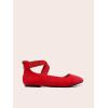 DREAM PAIRS Women’s Comfortable Fashion Elastic Ankle Straps Flats Shoes(Red)
