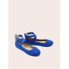 DREAM PAIRS Women’s Comfortable Fashion Elastic Ankle Straps Flats Shoes(Royal/Blue)