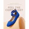 DREAM PAIRS Women’s Comfortable Fashion Elastic Ankle Straps Flats Shoes(Royal/Blue)