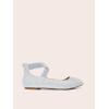 DREAM PAIRS Women’s Comfortable Fashion Elastic Ankle Straps Flats Shoes(Silver/Glitter)