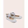 DREAM PAIRS Women’s Comfortable Fashion Elastic Ankle Straps Flats Shoes(Silver/Glitter)