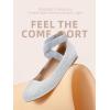 DREAM PAIRS Women’s Comfortable Fashion Elastic Ankle Straps Flats Shoes(Silver/Glitter)