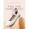 DREAM PAIRS Women’s Comfortable Fashion Elastic Ankle Straps Flats Shoes(White/Pu)