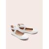 DREAM PAIRS Women’s Comfortable Fashion Elastic Ankle Straps Flats Shoes(White/Pu)
