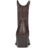 DREAM PAIRS Women’s Cowboy Boots, Pointed Toe Chunky Heel, Zipper Pull-On Stitched Western Ankle Boots(Dark Brown)