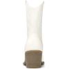 DREAM PAIRS Women’s Cowboy Boots, Pointed Toe Chunky Heel, Zipper Pull-On Stitched Western Ankle Boots(White)