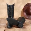 DREAM PAIRS Women’s Cowboy Boots Pull On Cowgirl Boots Mid Calf Western Boots, Available in Regular and Wide Calf(Black)