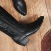 DREAM PAIRS Women’s Cowboy Boots Pull On Cowgirl Boots Mid Calf Western Boots, Available in Regular and Wide Calf(Black)