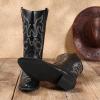 DREAM PAIRS Women’s Cowboy Boots Pull On Cowgirl Boots Mid Calf Western Boots, Available in Regular and Wide Calf(Black-pu)