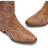 DREAM PAIRS Women’s Cowboy Cowgirl Western Boots Embroidered Stitched Ankle Boots Square Toe Chunky Heel Fashion Short Booties with Zipper