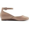 DREAM PAIRS Women’s Dress Flats Ballet Low Wedge Round Toe Ankle Strap Comfortable Casual Flats Shoes(Nude Pu)