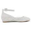 DREAM PAIRS Women’s Dress Flats Ballet Low Wedge Round Toe Ankle Strap Comfortable Casual Flats Shoes(Silver Glitter)