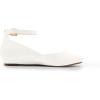 DREAM PAIRS Women’s Dress Flats Ballet Low Wedge Round Toe Ankle Strap Comfortable Casual Flats Shoes(White Pu)