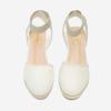 DREAM PAIRS Women’s Elastic Ankle Strap Espadrilles Wedge Sandals(Beige/White)