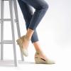 DREAM PAIRS Women’s Elastic Ankle Strap Espadrilles Wedge Sandals(Beige/White)