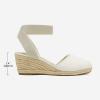 DREAM PAIRS Women’s Elastic Ankle Strap Espadrilles Wedge Sandals(Beige/White)