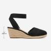 DREAM PAIRS Women’s Elastic Ankle Strap Espadrilles Wedge Sandals(Black)