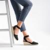 DREAM PAIRS Women’s Elastic Ankle Strap Espadrilles Wedge Sandals(Black)