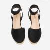 DREAM PAIRS Women’s Elastic Ankle Strap Espadrilles Wedge Sandals(Black)
