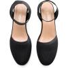 DREAM PAIRS Women’s Elastic Ankle Strap Espadrilles Wedge Sandals(Black-knit)