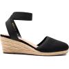 DREAM PAIRS Women’s Elastic Ankle Strap Espadrilles Wedge Sandals(Black-knit)
