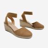 DREAM PAIRS Women’s Elastic Ankle Strap Espadrilles Wedge Sandals(Camel)