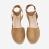 DREAM PAIRS Women’s Elastic Ankle Strap Espadrilles Wedge Sandals(Camel)