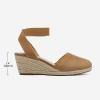 DREAM PAIRS Women’s Elastic Ankle Strap Espadrilles Wedge Sandals(Camel)