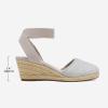 DREAM PAIRS Women’s Elastic Ankle Strap Espadrilles Wedge Sandals(Grey)