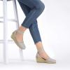 DREAM PAIRS Women’s Elastic Ankle Strap Espadrilles Wedge Sandals(Grey)