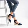 DREAM PAIRS Women’s Elastic Ankle Strap Espadrilles Wedge Sandals(Navy)